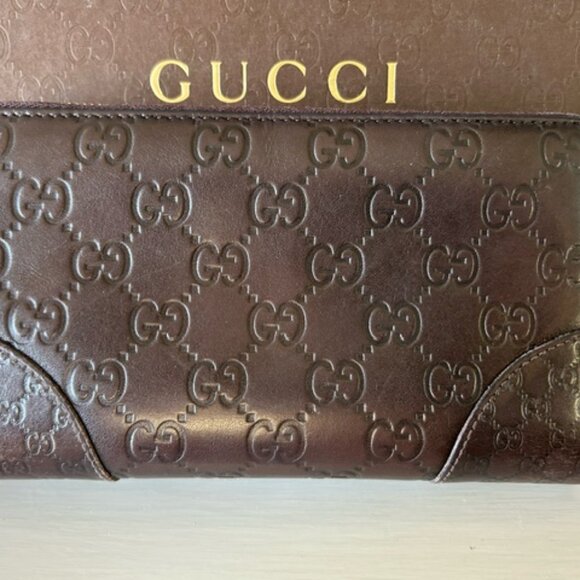 Gucci Large Chocolate Zippy Continental Wallet In Box - Picture 2 of 11